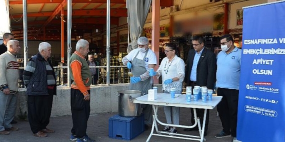 Alanya Hal esnafına sıcak çorba