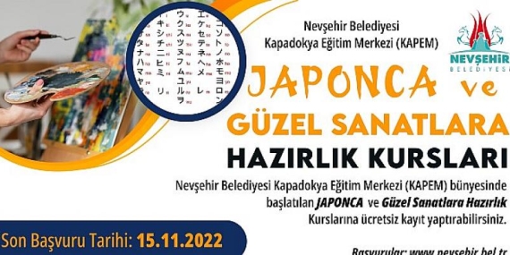 Japonca ve Güzel Sanatlara Hazırlık Kursları İçin Kayıtlar Başladı