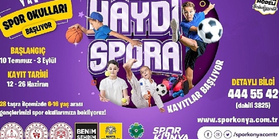 Konya Büyükşehir'in 28 İlçedeki Yaz Spor Okulları'nda Kayıt Heyecanı Devam Ediyor