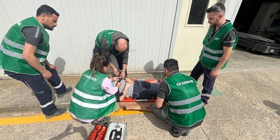 Büyükşehir İtfaiyesinden Ege Profil personeline eğitim