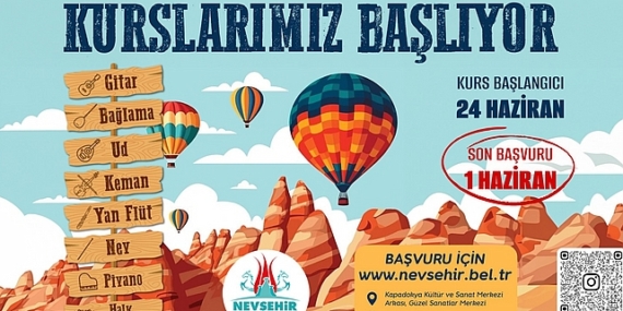Nevşehir’de çocuk ve gençleri sanatla buluşturan Nevşehir Belediyesi Güzel Sanatlar Merkezi’nde açılacak olan yaz dönemi kursları için kayıtlar başladı