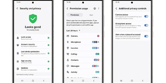 Samsung Galaxy’nin Güvenlik ve Gizlilik Panosu sayesinde kişisel verilerin kontrolü tamamen kullanıcının elinde